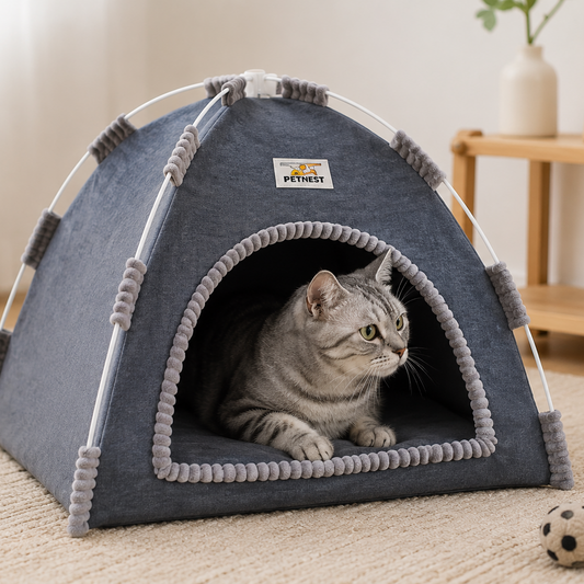 Cozy Foldable Pet House Bed