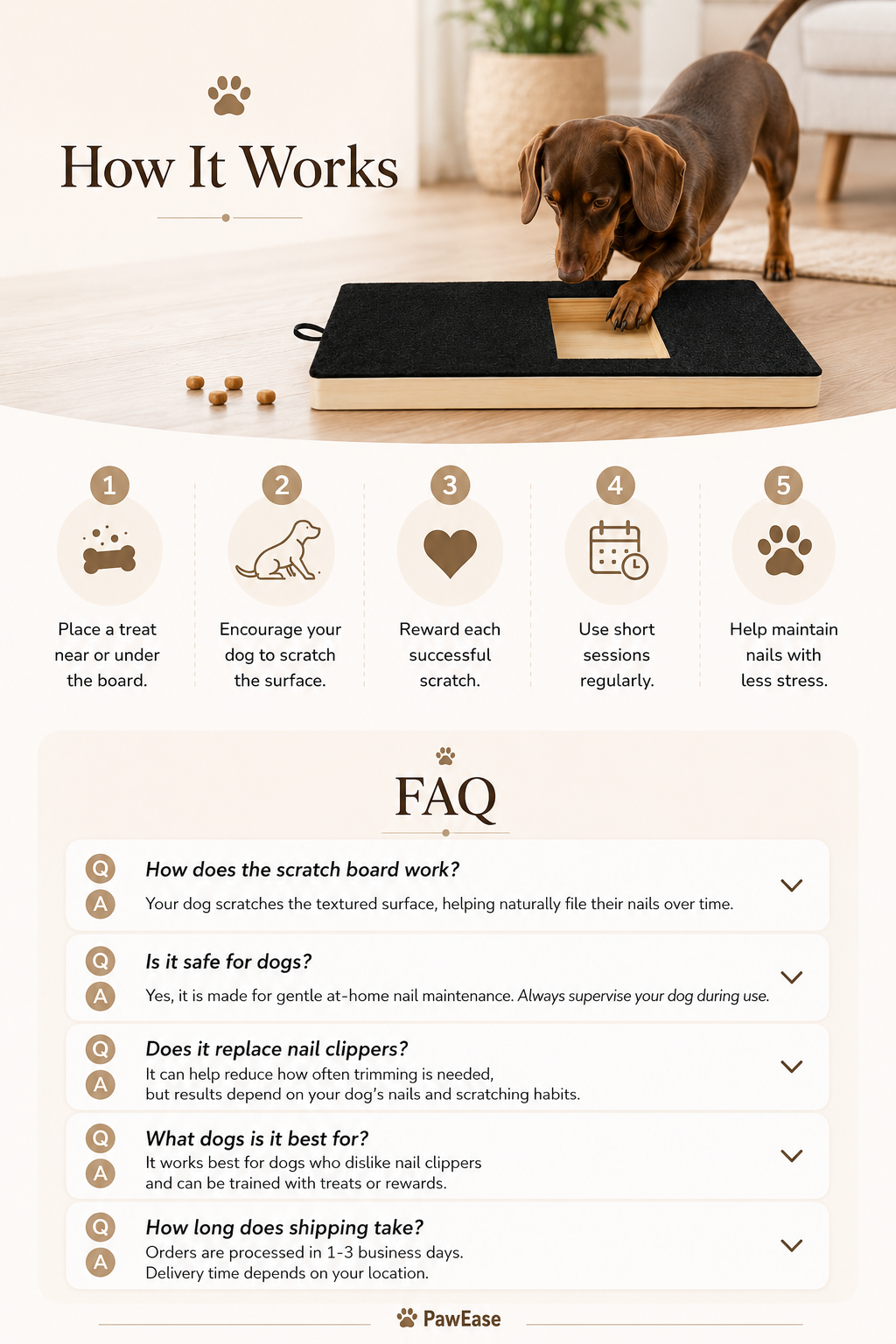 Stress-Free Dog Nail Scratch Board